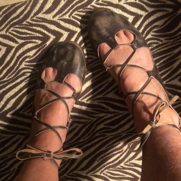 Free People Shoes - Free People ballet lace up flats size 39